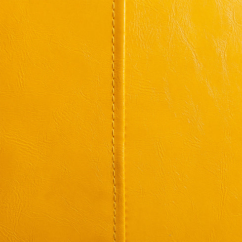 Kadar Leather Barrel Chair-Yellow Modern Leather Chair | Accent Chairs | Kinwell Furniture | Barrel Chairs